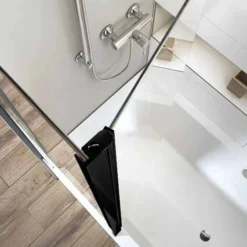 Roman Lumin8 Pivoting Bath Screen - Matt Black Frame 10 Roman Lumin8 Pivoting Bath Screen - Matt Black Frame -Burling Shower Shop V8BV13B top