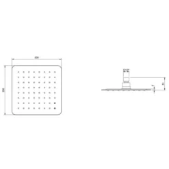 Villeroy & Boch Complete Concealed Shower Set Square Chrome 13 Villeroy & Boch Complete Concealed Shower Set Square Chrome -Burling Shower Shop VB UNIVERSAL 200MM SQUARE HEAD TECH