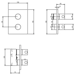 Villeroy & Boch Complete Concealed Shower Set Square Chrome 10 Villeroy & Boch Complete Concealed Shower Set Square Chrome -Burling Shower Shop VB UNIVERSAL DUAL OUTLET CONCEALED TECH 1