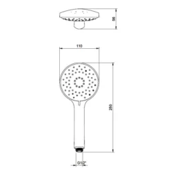 Villeroy & Boch Complete Concealed Shower Set Round Chrome 21 Villeroy & Boch Complete Concealed Shower Set Round Chrome -Burling Shower Shop VB UNIVERSAL HANDSET ROUND TECH