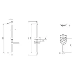 Villeroy & Boch Thermostatic Exposed Shower Set With Riser Rail Round Chrome -Burling Shower Shop VB UNIVERSAL SHOWER SET ROUND TECH 1