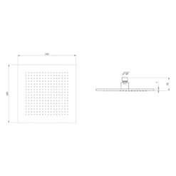 Villeroy & Boch Complete Verve Shower Set With Riser Rail Square Chrome 12 Villeroy & Boch Complete Verve Shower Set With Riser Rail Square Chrome -Burling Shower Shop VB UNIVERSAL SQUARE SHOWER HEAD 250MM TECH