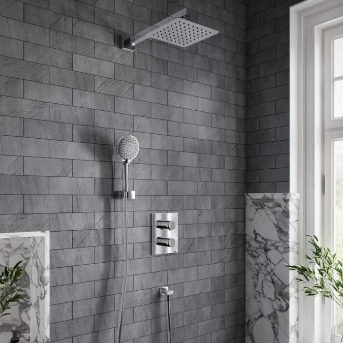 Villeroy & Boch Complete Concealed Shower Set Square Chrome 1 Villeroy & Boch Complete Concealed Shower Set Square Chrome