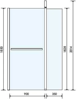 Abacus Direct E Series Walk In Shower Screen With Hinged Return 900mm 2 Abacus Direct E Series Walk In Shower Screen With Hinged Return 900mm - Image 2