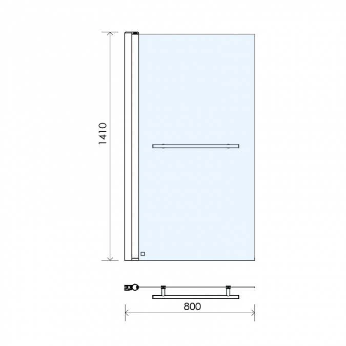 Vessini E Series One Part Bath Shower Screen 800 X 1410mm With Towel Bar 3 Vessini E Series One Part Bath Shower Screen 800 X 1410mm With Towel Bar - Image 3