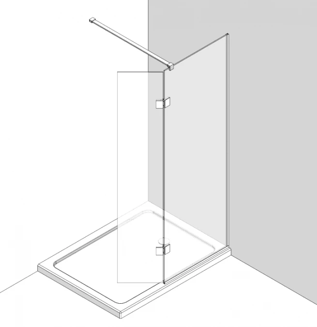 Abacus Walk In Shower Screen 700mm With Matt Black Hinged Return 350mm 5 Abacus Walk In Shower Screen 700mm With Matt Black Hinged Return 350mm - Image 5