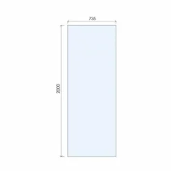 Abacus 8mm Wetroom Shower Screen Glass 735mm 5 Abacus 8mm Wetroom Shower Screen Glass 735mm -Burling Shower Shop VEGX 00 0830 TECH 735