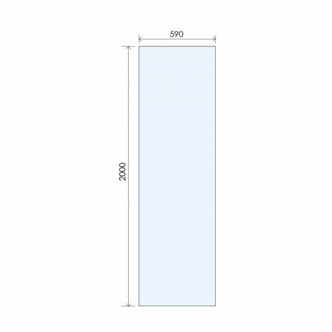Abacus 8mm Wetroom Shower Screen Glass 590mm 2 Abacus 8mm Wetroom Shower Screen Glass 590mm - Image 2