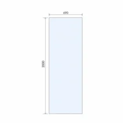 Abacus 8mm Wetroom Shower Screen Glass 690mm -Burling Shower Shop VEGX 00 1025 TECH 690