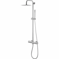 Vema Thermostatic Shower Column With Fixed Head & Riser - Stainless Steel