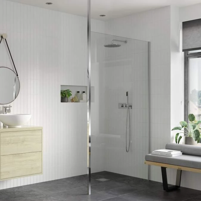 Supreme 1100mm Wetroom Panel & Floor-to-Ceiling Pole 1 Supreme 1100mm Wetroom Panel & Floor-to-Ceiling Pole