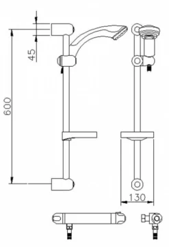 Ultra Nuie Dune Bar Low Pressure Shower Valve With Slider Rail Kit -Burling Shower Shop a3910 showers v1 ld
