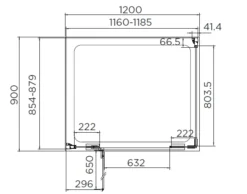 Aquadart Inline 1200 X 900mm 2 Sided Hinge Door Shower Enclosure With Side Panel -Burling Shower Shop aq1021