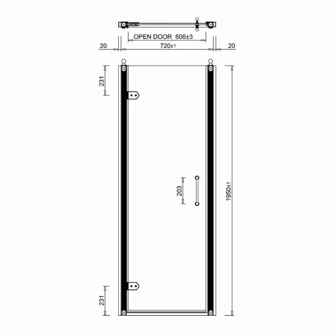 760mm - Traditional Hinged Shower Door - Burlington - C19 2 760mm - Traditional Hinged Shower Door - Burlington - C19 - Image 2