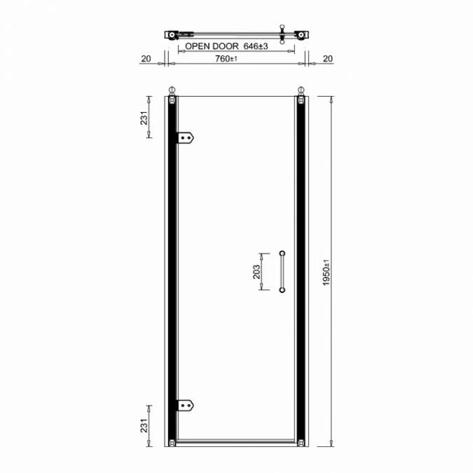 800mm - Traditional Hinged Shower Door - Burlington - C20 2 800mm - Traditional Hinged Shower Door - Burlington - C20 - Image 2