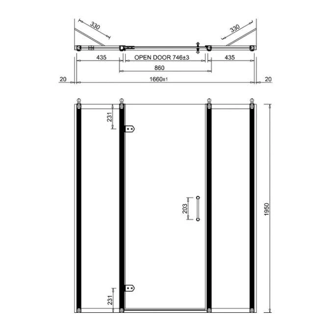 900mm - Traditional Hinged Shower Door - Burlington - C21 2 900mm - Traditional Hinged Shower Door - Burlington - C21 - Image 2