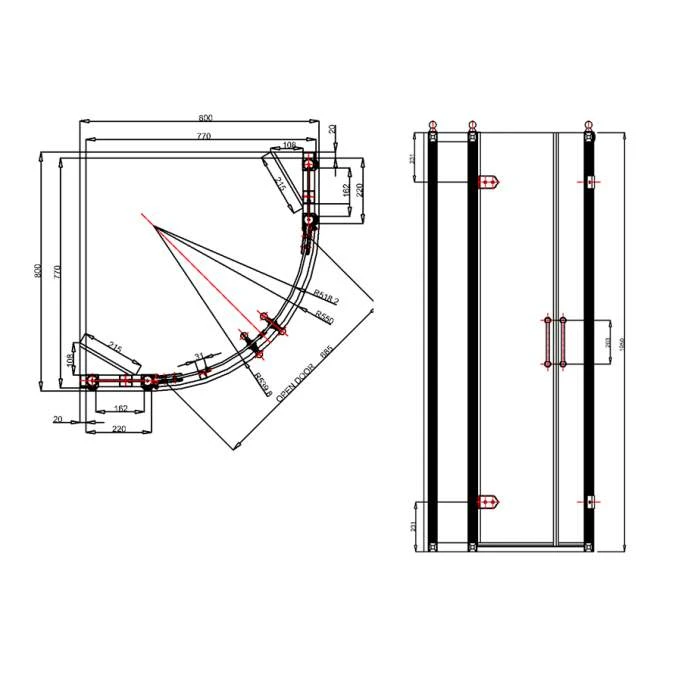 Burlington Quadrant Shower Enclosure 800 X 800mm Outward Opening Doors 2 Burlington Quadrant Shower Enclosure 800 X 800mm Outward Opening Doors - Image 2