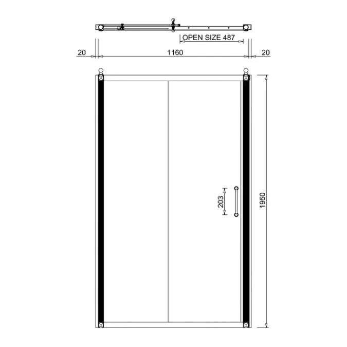 Burlington 1200mm Traditional Sliding Shower Door 2 Burlington 1200mm Traditional Sliding Shower Door - Image 2