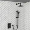 Black Dual Concealed Shower Kit Including Valves, Hand Set, Fixed Head & Arm - The White Space