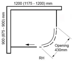 Pure Ebony Black Glass Offset Quadrant Shower - 1200 X 900mm -Burling Shower Shop fb 1651 sphere 1200x900 rh quad 1