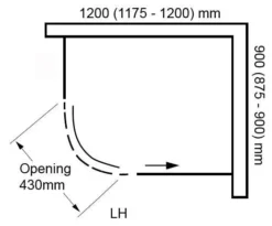 Pure Ebony Black Glass Offset Quadrant Shower - 1200 X 900mm -Burling Shower Shop fb 1652 sphere 1200x900 lh quad 1
