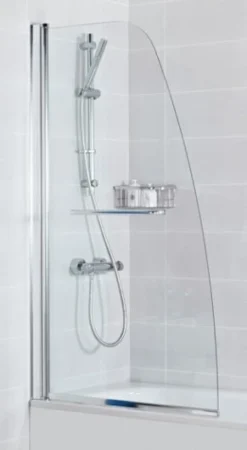 Roman Haven Plus Single Panel Angled Bath Shower Screen With Towel Rail