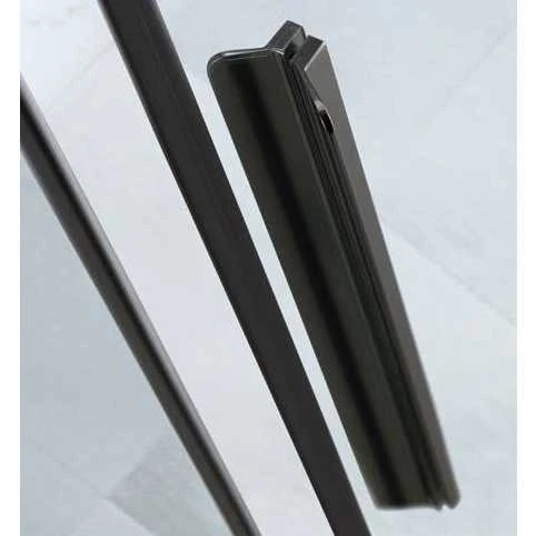 1400mm - Pure Black Semi-Frameless Hinged Shower Door - Clear Glass 2 1400mm - Pure Black Semi-Frameless Hinged Shower Door - Clear Glass - Image 2