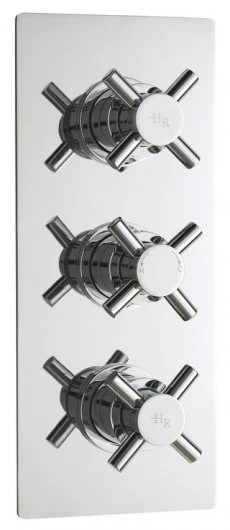 Tec Crosshead Triple Shower Valve With Diverter - Three Outlet - Hudson Reed