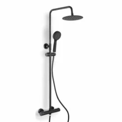Kate Matt Black Round Dual Head Shower -Burling Shower Shop kate black