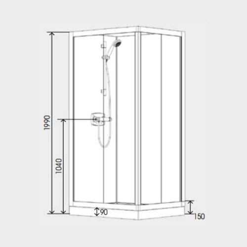 Kinedo Kineprime Contract Pivot Door 800x800mm Shower Pod 2 Kinedo Kineprime Contract Pivot Door 800x800mm Shower Pod - Image 2
