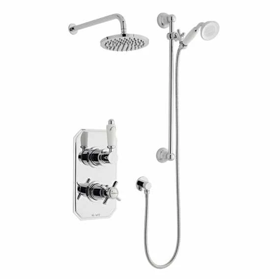 Klassique Thermostatic Shower Valve With Fixed Head & Riser Rail Kit - Kartell UK 1 Klassique Thermostatic Shower Valve With Fixed Head & Riser Rail Kit - Kartell UK