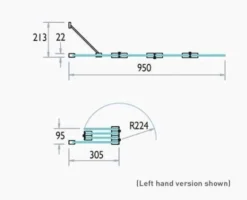 Kudos Inspire 4 Panel 6mm Folding Bath Screen - 950 X 1500mm -Burling Shower Shop kudos 4 panel bath screen rubberduck tech