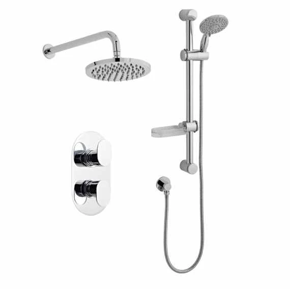 Logik Thermostatic Concealed Shower With Fixed Rain Head & Riser Rail - Kartell UK 2 Logik Thermostatic Concealed Shower With Fixed Rain Head & Riser Rail - Kartell UK - Image 2
