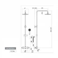Scudo Serena Round Dual Head Thermostatic Shower - Fixed Head & Adjustable Hand Set -Burling Shower Shop middleton thermostatic bar shower kit 1