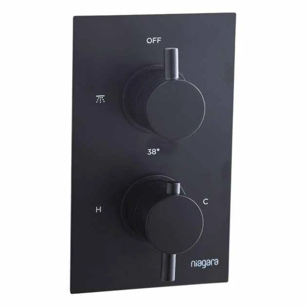 Niagara Equate Matt Black Twin Concealed Shower Valve - Single Outlet 1 Niagara Equate Matt Black Twin Concealed Shower Valve - Single Outlet