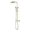 Orkney Series 2 Brushed Brass Square Dual Head Shower Kit - Highlife Bathrooms