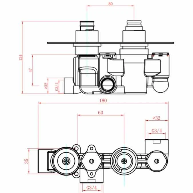 Sagittarius Oveta Concealed Thermostatic Valve 2 Way Diverter 2 Sagittarius Oveta Concealed Thermostatic Valve 2 Way Diverter - Image 2
