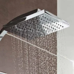 Pure Thermostatic Concealed Shower Valve With Fixed Rain Head & Riser Rail - Kartell UK -Burling Shower Shop pure rain head 1