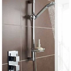 Pure Thermostatic Concealed Shower Valve With Fixed Rain Head & Riser Rail - Kartell UK -Burling Shower Shop pure riser rail valve 1