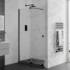 Rolla 8 1500mm Matt Black Recess Frameless Sliding Shower Door