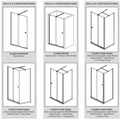 Rolla 8 1100mm Frameless Sliding Door Corner Enclosure -Burling Shower Shop rolla8config 4