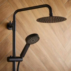 Spey Series 2 Black Dual Head Thermostatic Shower Kit - Highlife Bathrooms -Burling Shower Shop spey black2