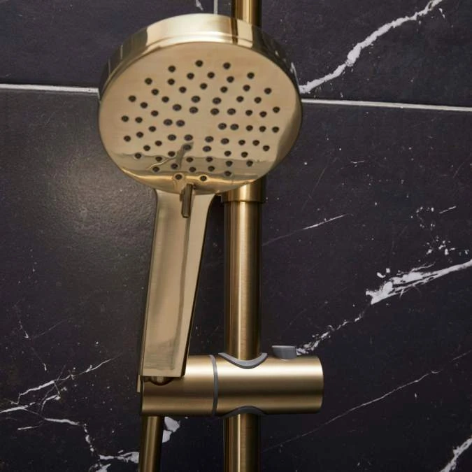 Spey Series 2 Brushed Brass Dual Head Thermostatic Shower Kit - Highlife Bathrooms 3 Spey Series 2 Brushed Brass Dual Head Thermostatic Shower Kit - Highlife Bathrooms - Image 3
