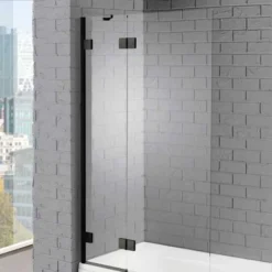 Aquadart Venturi 8 Black Hinged Bath Shower Screen - 1500 X 1000mm