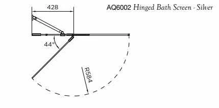 Aquadart Venturi 8 Black Hinged Bath Shower Screen - 1500 X 1000mm 2 Aquadart Venturi 8 Black Hinged Bath Shower Screen - 1500 X 1000mm - Image 2
