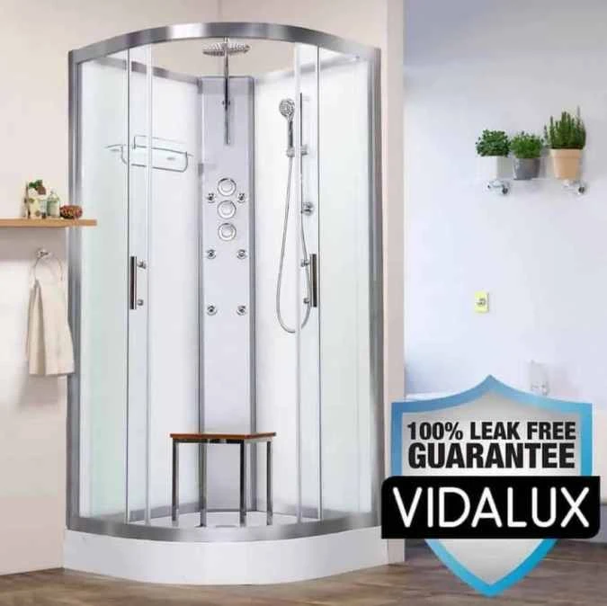 Vidalux Pure 900 Hydro Massage Shower Cabin - 900 X 900mm - White 1 Vidalux Pure 900 Hydro Massage Shower Cabin - 900 X 900mm - White