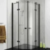 Vodas 8 Stella 900 Frameless Hinge Door Quadrant Shower Enclosure - Black
