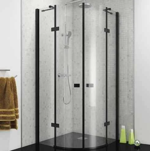 Vodas 8 Stella 900 Frameless Hinge Door Quadrant Shower Enclosure - Black 1 Vodas 8 Stella 900 Frameless Hinge Door Quadrant Shower Enclosure - Black