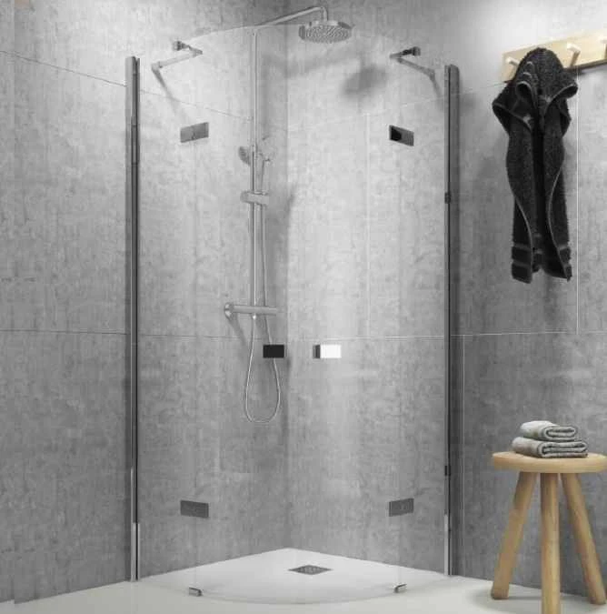 Vodas 8 Stella 800 Frameless Hinge Door Quadrant Shower Enclosure - Silver 1 Vodas 8 Stella 800 Frameless Hinge Door Quadrant Shower Enclosure - Silver