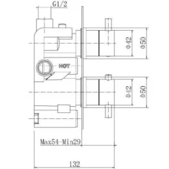 Niagara Equate Brushed Brass Twin Concealed Shower Valve - Single Outlet 5 Niagara Equate Brushed Brass Twin Concealed Shower Valve - Single Outlet -Burling Shower Shop w9312BRS sizes